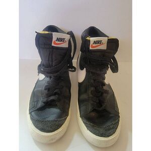 Nike Blazer Mid 77 Unisex Black Vintage High Profile Lace-Up Sneakers Size 10